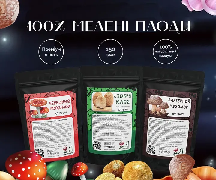 Мухомори та Їжовик у наборі